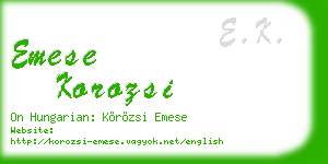 emese korozsi business card