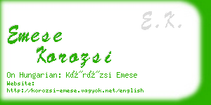 emese korozsi business card